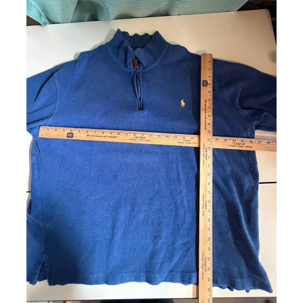 Polo Ralph Lauren Blue Quarter Zip Pullover Cotton Big & Tall 2XB